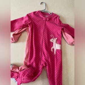 Pink Unicorn toddler fleece pjs